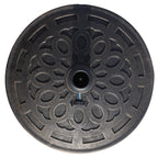 14 kg Round Garden Parasol Base Holder Decorative Resin Umbrella Stand with Adjustable Coupler for Outdoor Patio Market, Bronze Tone
