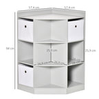 Aufbewahrungsregal für Kinder, 3 Vliesschubladen, MDF, kippsicher, Grau