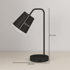 Tischlampen-Set, 2 Stück, Moderne Lampen mit USB-A- und USB-C-Anschluss für Schlafzimmer, Wohnzimmer & Büro, Schwarz