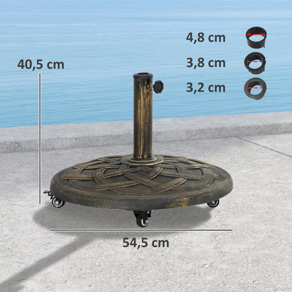 Sonnenschirmst?nder aus Beton, Schirmst?nder mit Rolle, Rund Schirmhalter St?nder f¨¹r Sonnenschirm 32/38/48mm