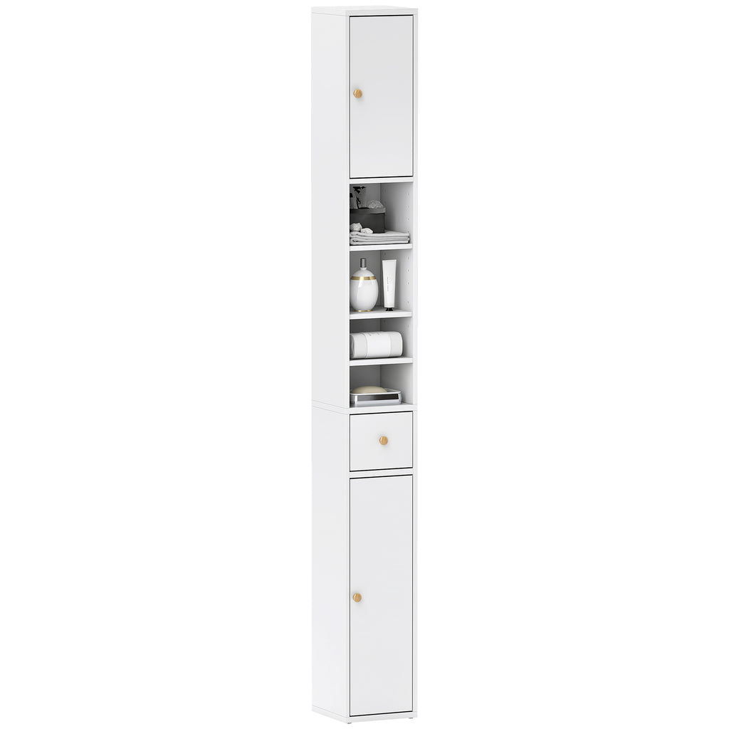 178 cm Narrow Tall Bathroom Cabinet - White