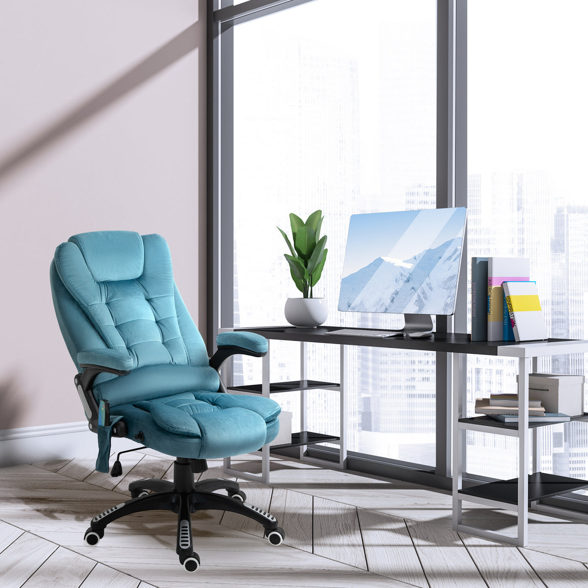 Massagesessel Chefsessel Gamingstuhl Massagebürostuhl Blau