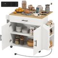 K¨¹cheninsel, K¨¹chenwagen auf Rollen, mit abklappbarer Arbeitsplatte, Schublade, Ablage, 120 x 68 x 85 cm, Wei?