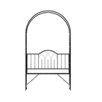  Rosenbogen aus Metall Rankhilfe für Kletterpflanzen Gartenbogen mit Bank Spitze Torbogen Rankbogen für Rosen Bögen Rankgitter Rosenhilfe für Garten 115 x 59 x 203 cm Schwarz