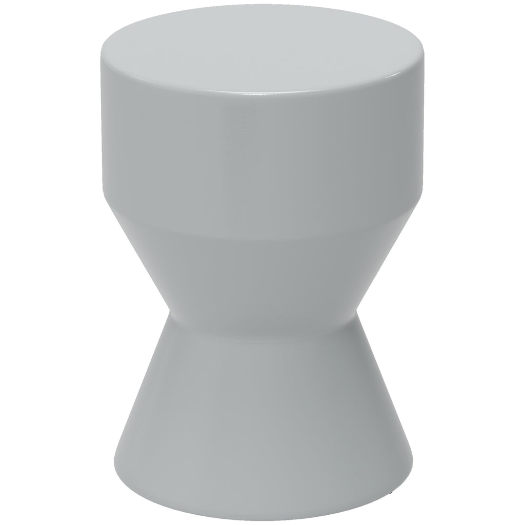 Sitzhocker aus Keramik 120kg belastbar Ø33 x 45,5 cm Wetterfest Garten Hocker in Sanduhrform Hellgrau
