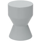 Sitzhocker aus Keramik 120kg belastbar Ø33 x 45,5 cm Wetterfest Garten Hocker in Sanduhrform Hellgrau