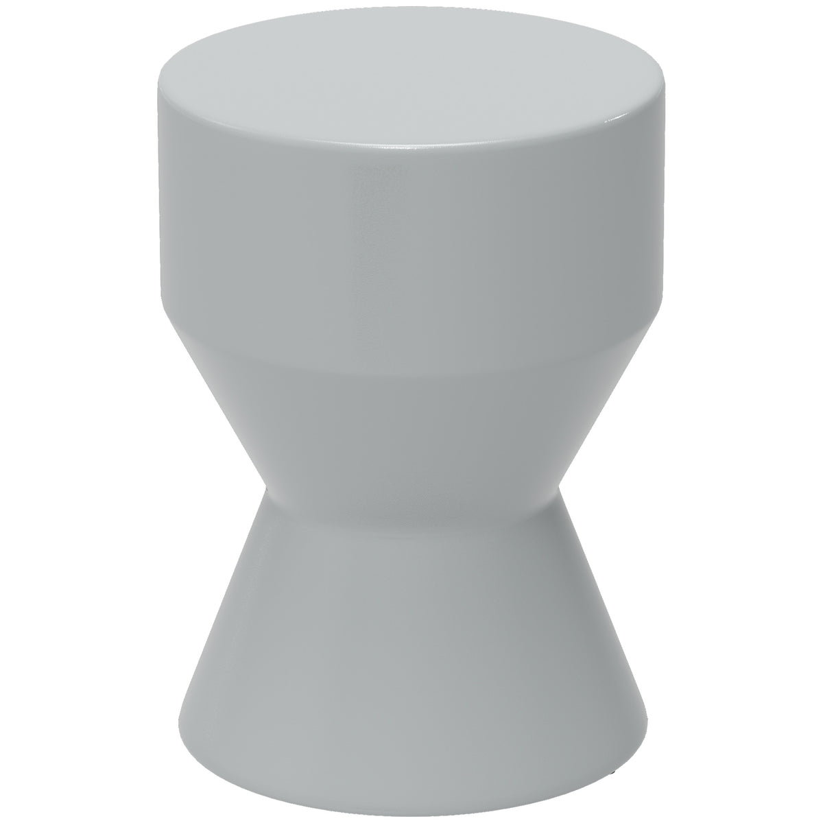 Sitzhocker aus Keramik 120kg belastbar Ø33 x 45,5 cm Wetterfest Garten Hocker in Sanduhrform Hellgrau