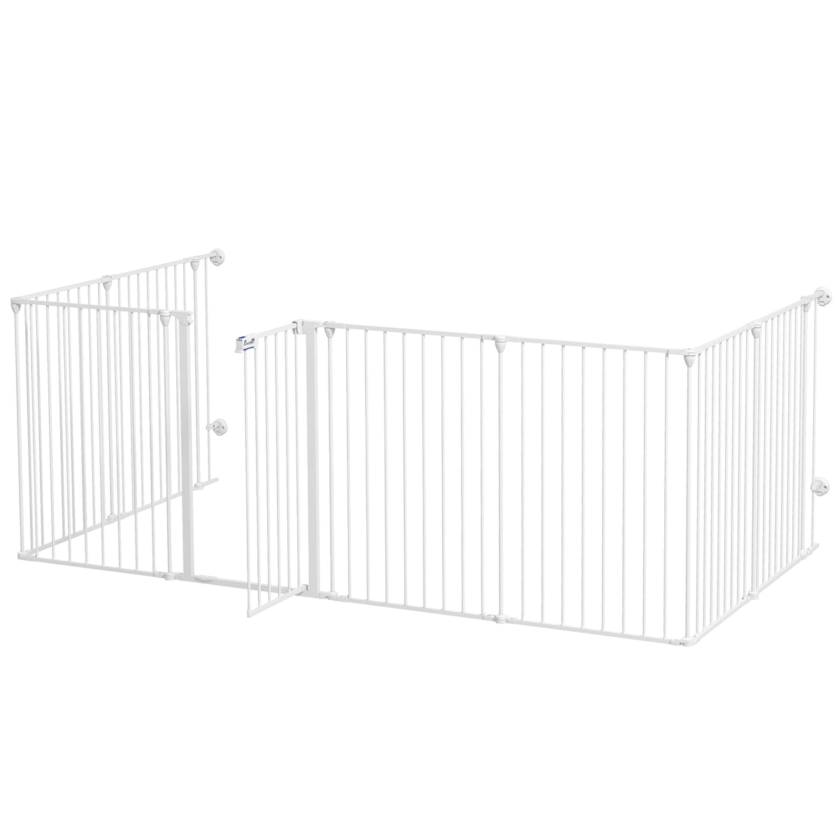 2 in 1 8 Panels Dog Pen, Safety Gate, with Lockable Door, for Medium Dogs - White