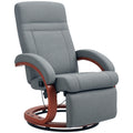 135¡ã Manual Reclining Swivel Chair, with Footrest - Grey
