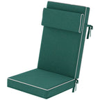 Sitzkissen 120 x 47 x 9,5 cm wasserabweisend Stuhlkissen mit B?ndern, Kopfst¨¹tze, UPF50+ Gr¨¹n
