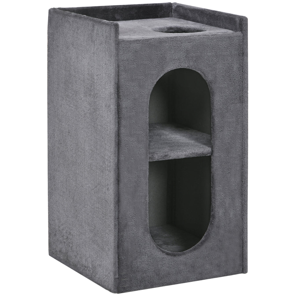 81cm Cat Scratching Barrel, with Two Cat Houses for Indoor Cats, Grey