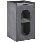 81cm Cat Scratching Barrel, with Two Cat Houses for Indoor Cats, Grey