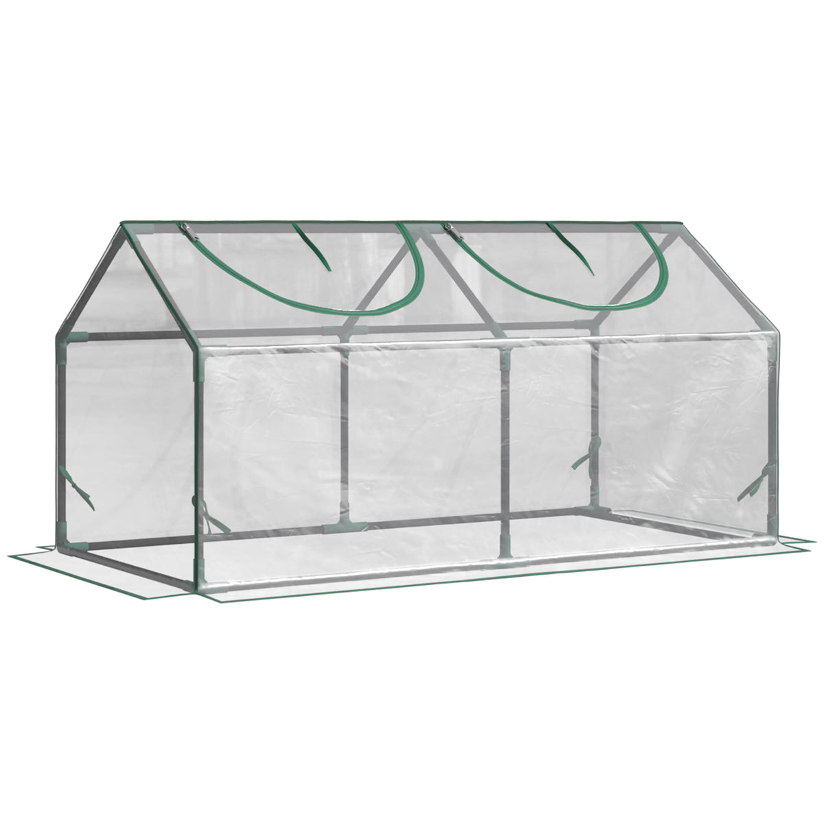 Mini Greenhouse Portable Flower Planter Vegetable Grow House for Garden with Zipped Windows, 120 x 60 x 60 cm, Clear