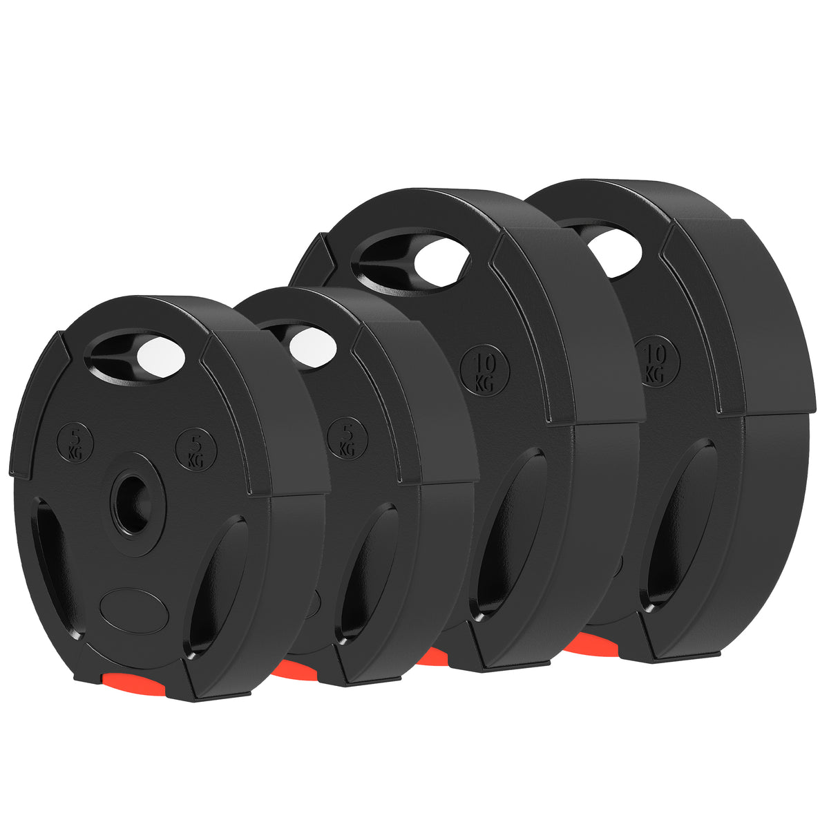 Weight Plates Set, with Two 10kg and Two 5kg weights, Black