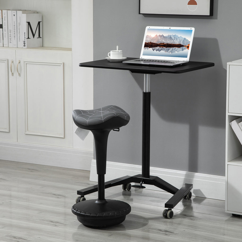 B¨¹rohocker mit Schwenkfunktion, ergonomischer Hocker, h?henverstellbar 65,5-83,5 cm 120¡ã neigbar Grau