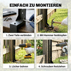 Zaunpfosten Reparaturset 2er-Set 81 x 5,5 x 12 cm in Schwarz