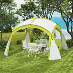 Event Shelter 3,5 x 3,5m Pavillon mit Haken Tür Wasserabweisend winterfest Gartenpavillon Grün