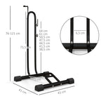 Vertical and Horizontal Bike Rack Bicycle, Storage Stand with Adjustable Hooks, for 24"-29" Wheels, 700c Bike