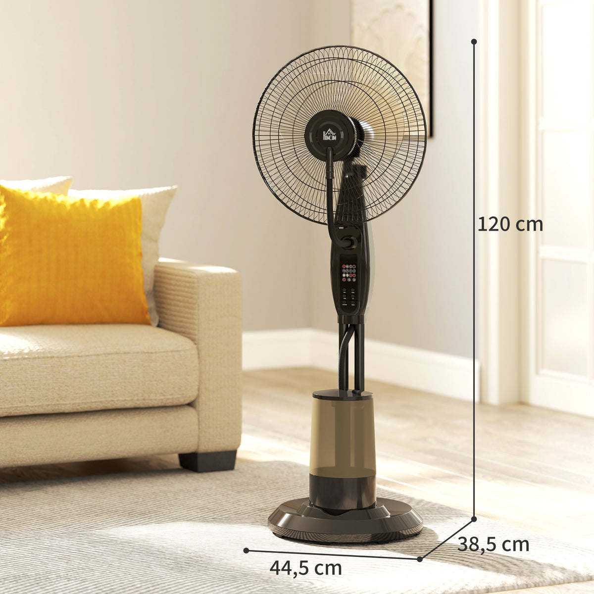 Ventilator, Nebelventilator, 3 Geschwindigkeiten, Timer, Luftbefeuchter, Schwarz