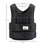Gewichtsweste 10 KG verstellbare Trainingsweste mit herausnehmenbar Gewichten Schwarz