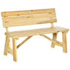 2-Sitzer Gartenbank Holz, wetterfest Sitzbank, UV-Beständig Gartenmöbel mit Rückenlehnen, Parkbank 220kg belastbar, Balkonbank, Holzbank für Balkon Terrasse, Garten, 116 x 56 x 80 cm, Natur