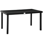 Gartentisch für 6 Personen Esstisch Aluminiumtisch Gartenmöbel Loungemöbel pflegeleicht Kunststoff Schwarz 140 x 90 x 74 cm
