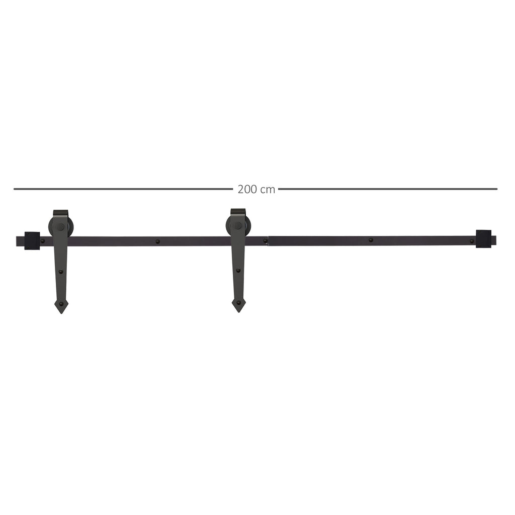 Schiebet¨¹r-Kit, rustikales Design, Kohlenstoffstahl, tr?gt bis zu 100 kg pro Paneel