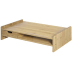 Monitor Riser Laptop PC Plinth Stand TV Computer Desktop Organiser W/ Drawer Bamboo