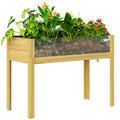 Hochbeet, Holz-Pflanzbox mit Acrylplatten an zwei Seiten, f¨¹r 118 L Erde, Wasserabflussl?cher, 110 x 50 x 80 cm