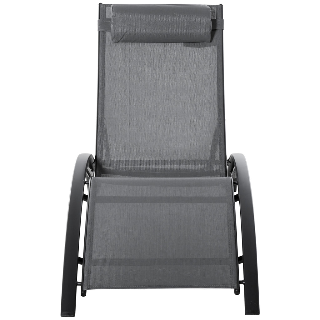 Gartenliege, Sonnenliege, verstellbare R¨¹ckenlehne, Aluminium, Grau