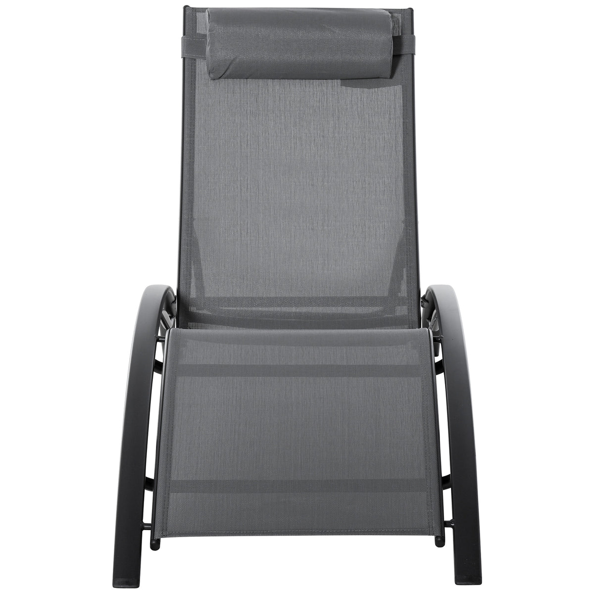 Gartenliege, Sonnenliege, verstellbare R¨¹ckenlehne, Aluminium, Grau