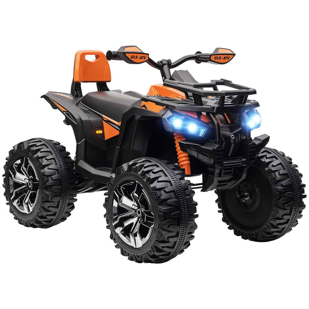 12V Kinderfahrzeug mit Vorwärts-, Rückwärtsfunktion, MP3-Musikplayer, Scheinwerfer, 3-8 km/h, 3-5 Jahre, Orange