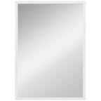 Wall-Mounted Bathroom Mirror, 70 x 50 cm Wall Mirror for Living Room, Bedroom, Hallway, White