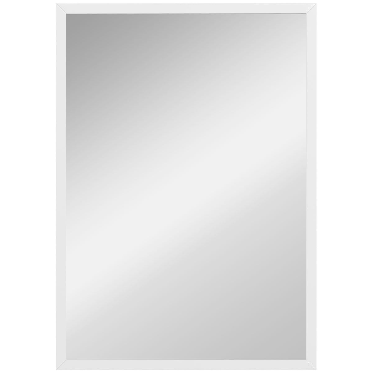 Wall-Mounted Bathroom Mirror, 70 x 50 cm Wall Mirror for Living Room, Bedroom, Hallway, White