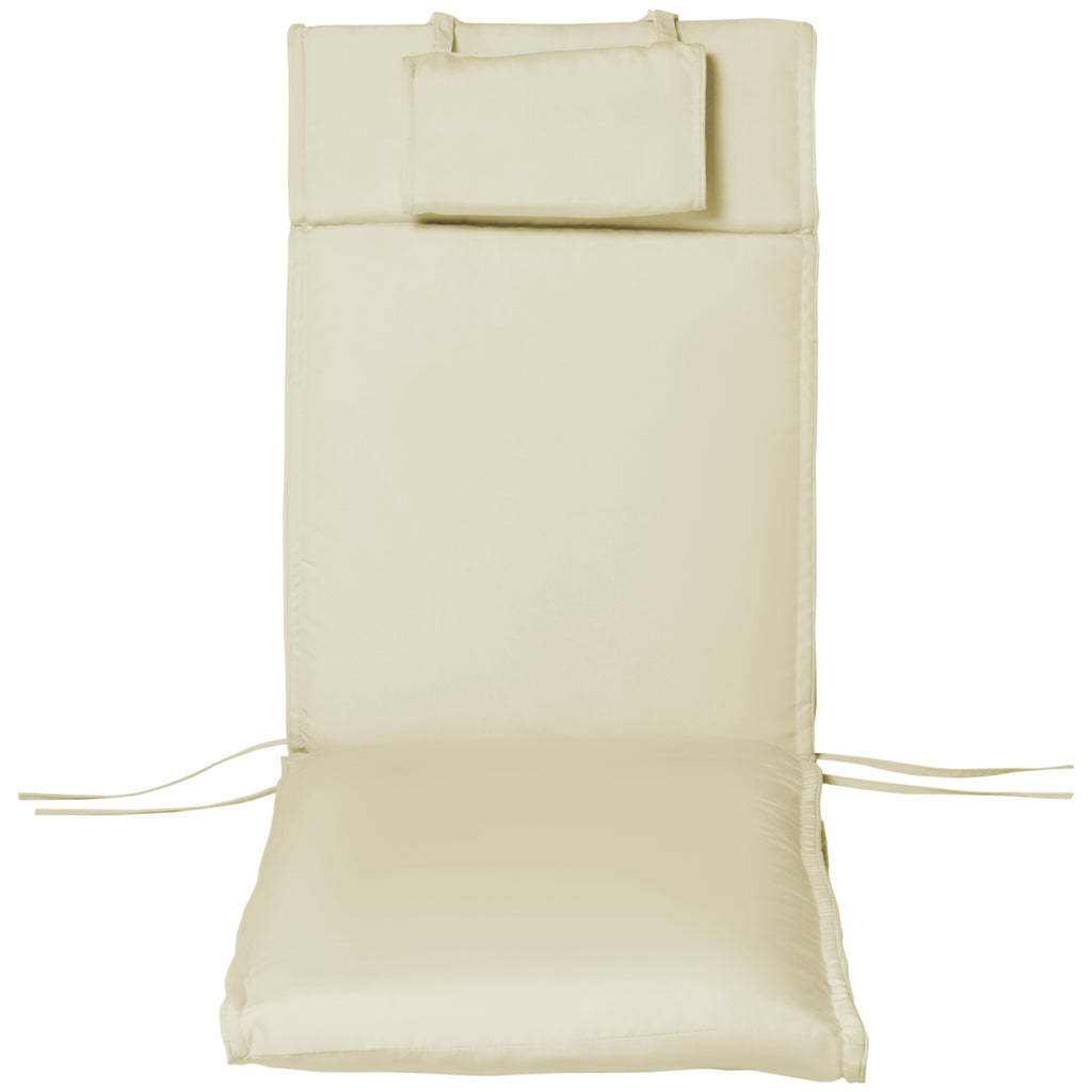 Liegenauflage Liegenpolster Gartenliege mit Kopfkissen abnehmbar Bezug Cremeweiß 198 x 53 x 5 cm NUR Kissen