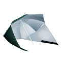 2 in 1 Sonnenschirm Strand Ø 210 cm UPF 50+ windfest Strandschirm mit Seitenwänden Tragtasche Balkon-Schirm faltbarer Gartenschirm Sonnenschutz für Reisen, Strand, Balkon Camping Dunkelgrün