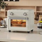 10L Heißluft-Ofen zum Grillen, Backen und Frittieren, Timer, 1000W, Spülmaschinenfest, Cremeweiß