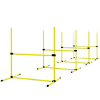 4 Pieces Dog Agility Training Equipment, Adjustable Height Jumps Hurdle with Carrying Bag for Outdoor, Yellow