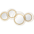 Metal Wall Art 56cm Modern Decorative Mirror Decor for Living Room Bedroom Dining Room, Gold