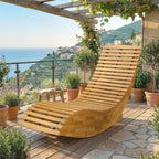 Sonnenliege aus Akazienholz Klappbar Ergonomisch Gartenliege mit S-Form Latten-Design 60 x 156 x 77 cm