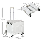 Einkaufstrolley Treppensteiger Mobile Transportbox, klappbar, Teleskopgriff, bis max. 65 Kilo belastbar, Wei?