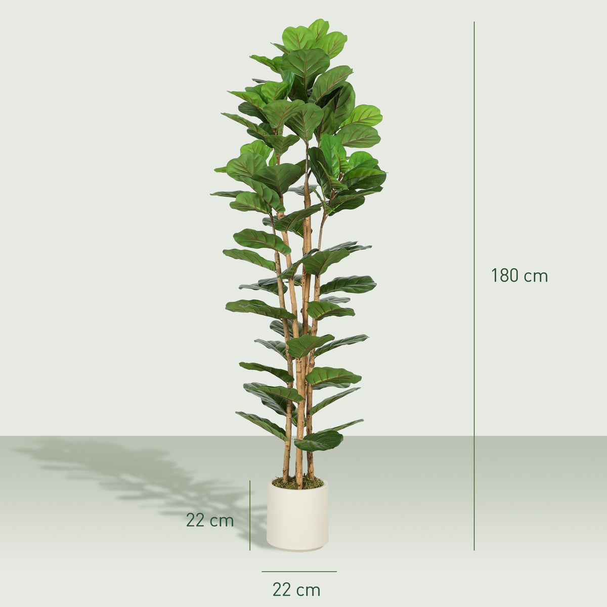 180cm Artificial Fiddle Leaf Fig Tree - Green