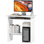 Computertisch, Schreibtisch, Spanplatte, Metall, 80 x 45 x 75 cm, Wei?