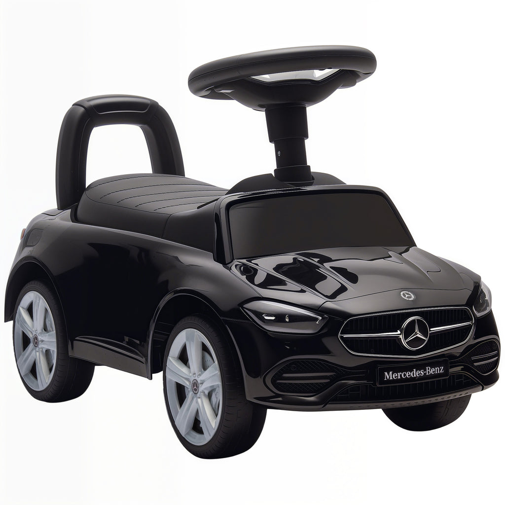 Official Mercedes-Benz Ride On Car, Foot to Floor Sliding Walker with Horn, Engine Sounds and Under-Seat Storage, Black