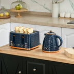 2-in-1 Toaster- und Wasserkocher-Set, 7 Br?unungsstufen, Auftau- und Aufw?rmfunktion, Blau