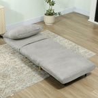 2-in-1 Schlafsessel G?stebett, verstellbare  Kopfst¨¹tze Cord-Optik 82 cm x 87 cm x 89 cm Grau