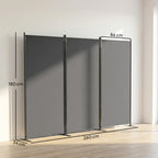 Privacy Screen Foldable UV Protection Decorative Garden Screen 3 Panel Dark Grey for Outdoor Patio Balcony