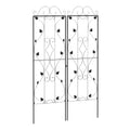 Metal Trellis Set of 2, Garden Trellis for Climbing Plants Support Frames, Leaf Design