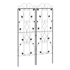 Metal Trellis Set of 2, Garden Trellis for Climbing Plants Support Frames, Leaf Design
