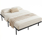 Bettgestell, 140 x 200 cm Metallbett mit Stauraum unter dem Bett, Metallgestell mit Lattenrost, kein Boxspring nötig